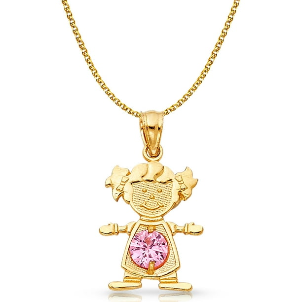 14K Yellow Gold Charm Pendant Cubic Zirconia CZ 22 mm 10 14K Yellow Gold Charm Pendant Cubic Zirconia CZ 22 mm 10